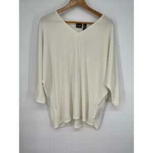 NWT‎ Chico's Travelers Ivory V-Neck Dolman Sleeve Top Size L Casual Wrinkle Free